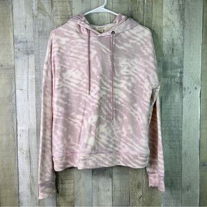 Jak & Rae Large Purple/Pink/White Tie Dye Long Sleeve Drawstring Hoodie